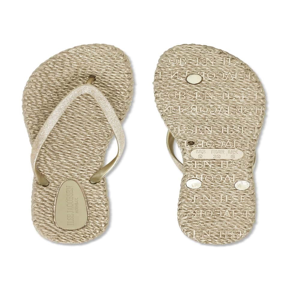 Ilse Jacobsen - Cheerful01 Flip Flop With Glitter Platin Simli Parmak Arası Terlik