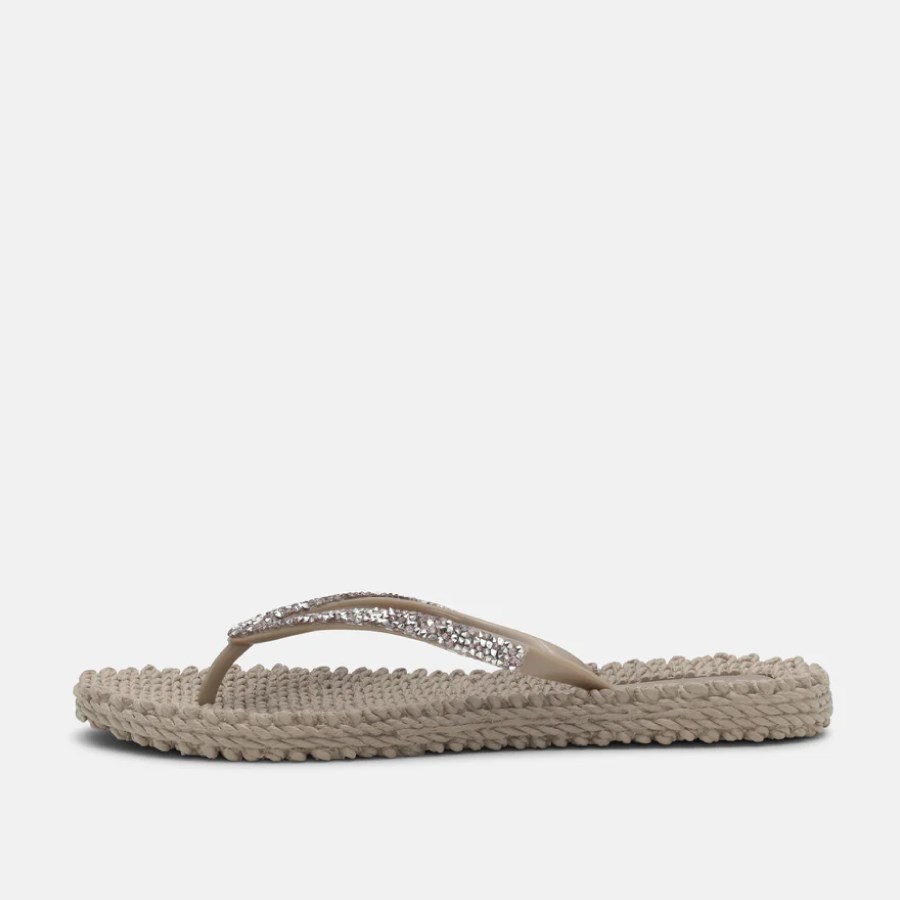 Ilse Jacobsen - Cheerful03G Flip Flop With Rhinest Bej Taşlı Parmak Arası Terlik