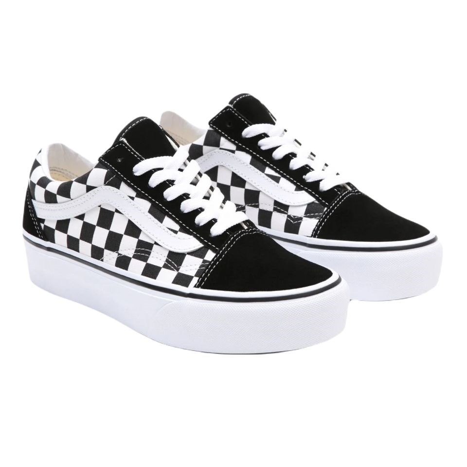 UA checkerboard Old Skool Platform Kadın Bileksiz Platformlu Ayakkabı