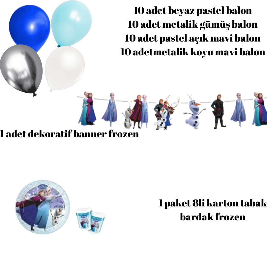 frozen çocuk parti set
