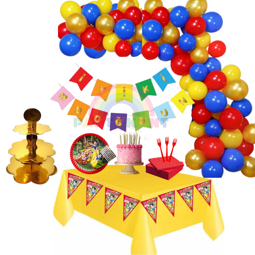 Pamuk Prenses temalı parti seti