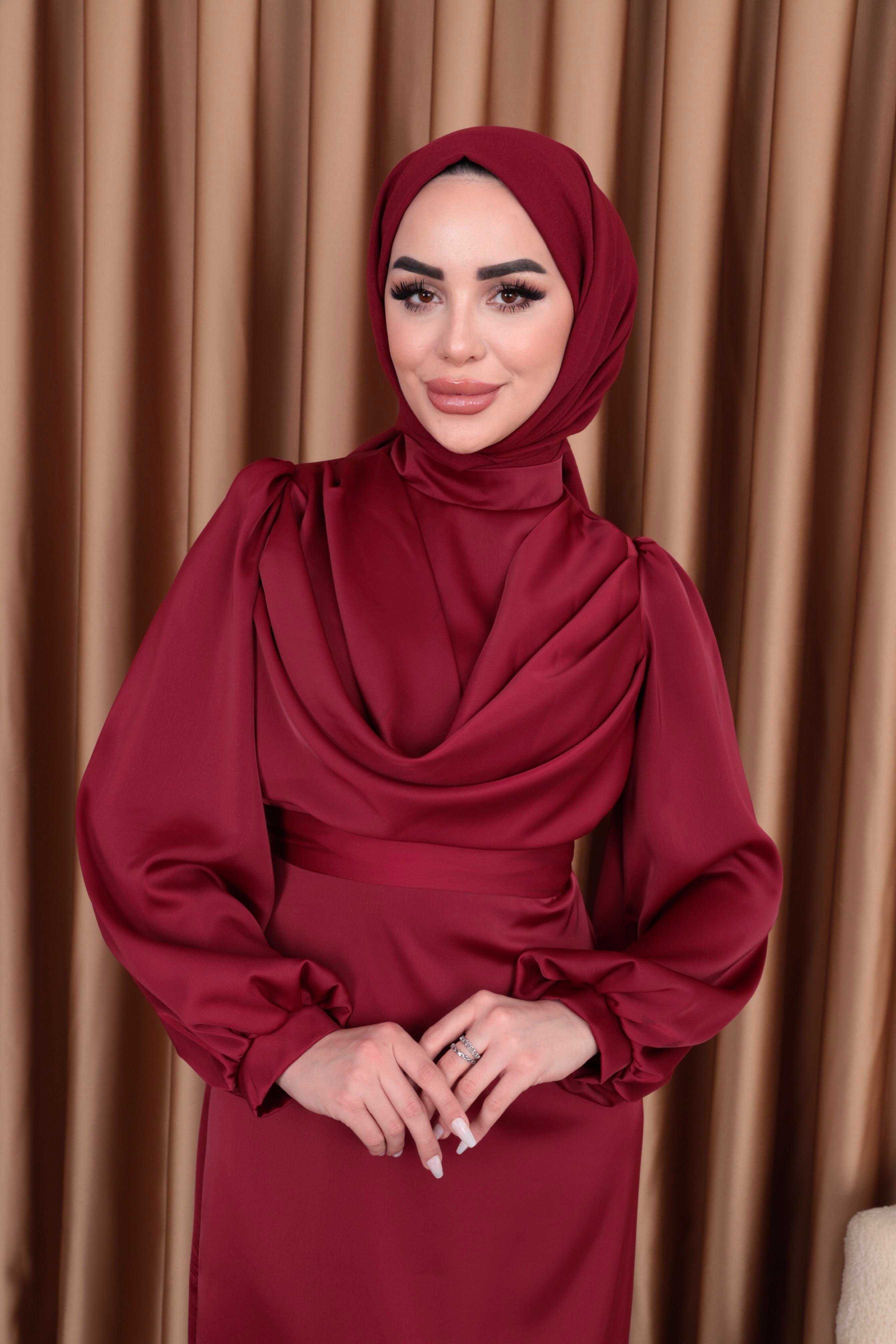 Dagaje Saten Abiye Bordo