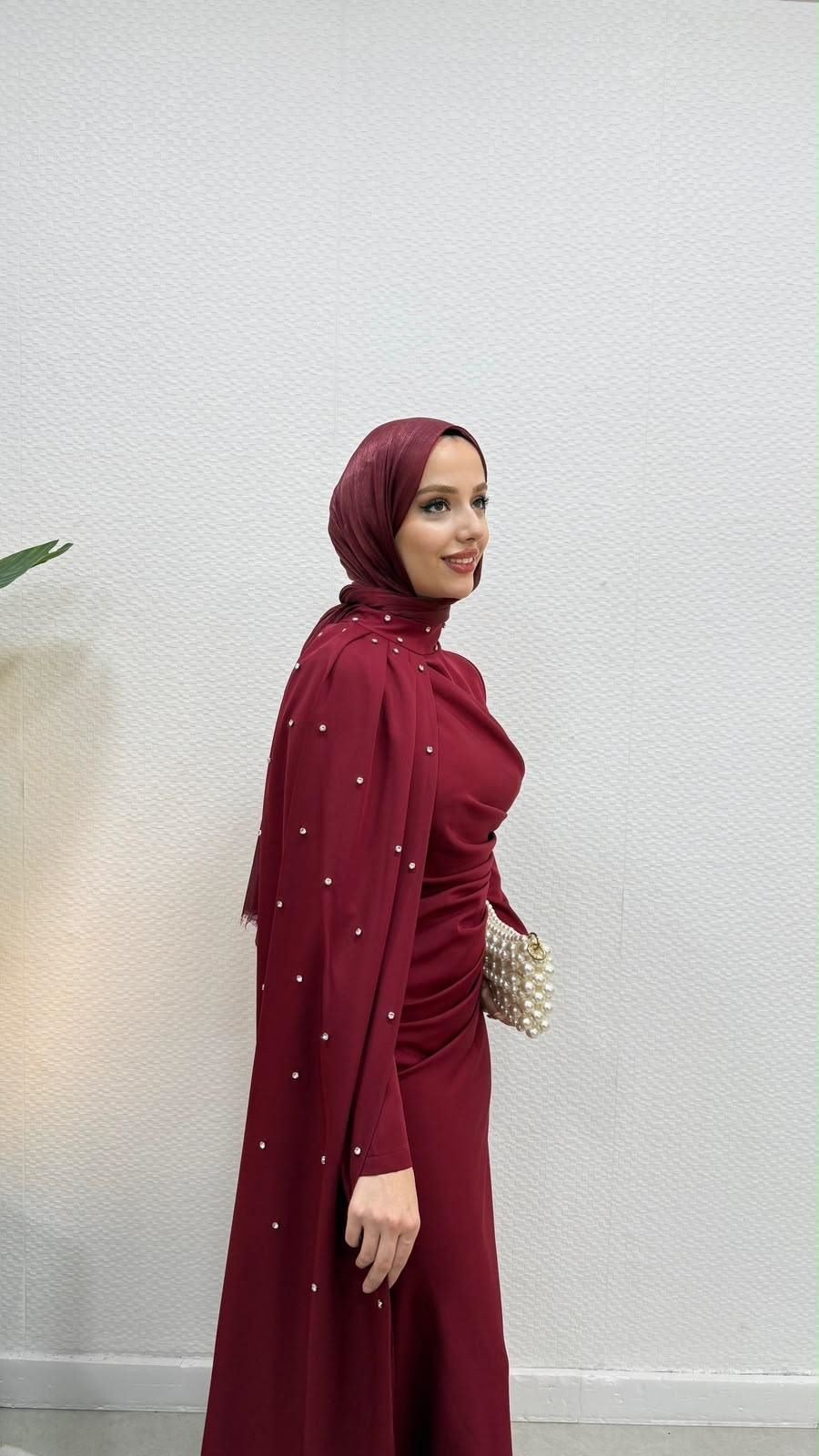 Dila Elbise Bordo