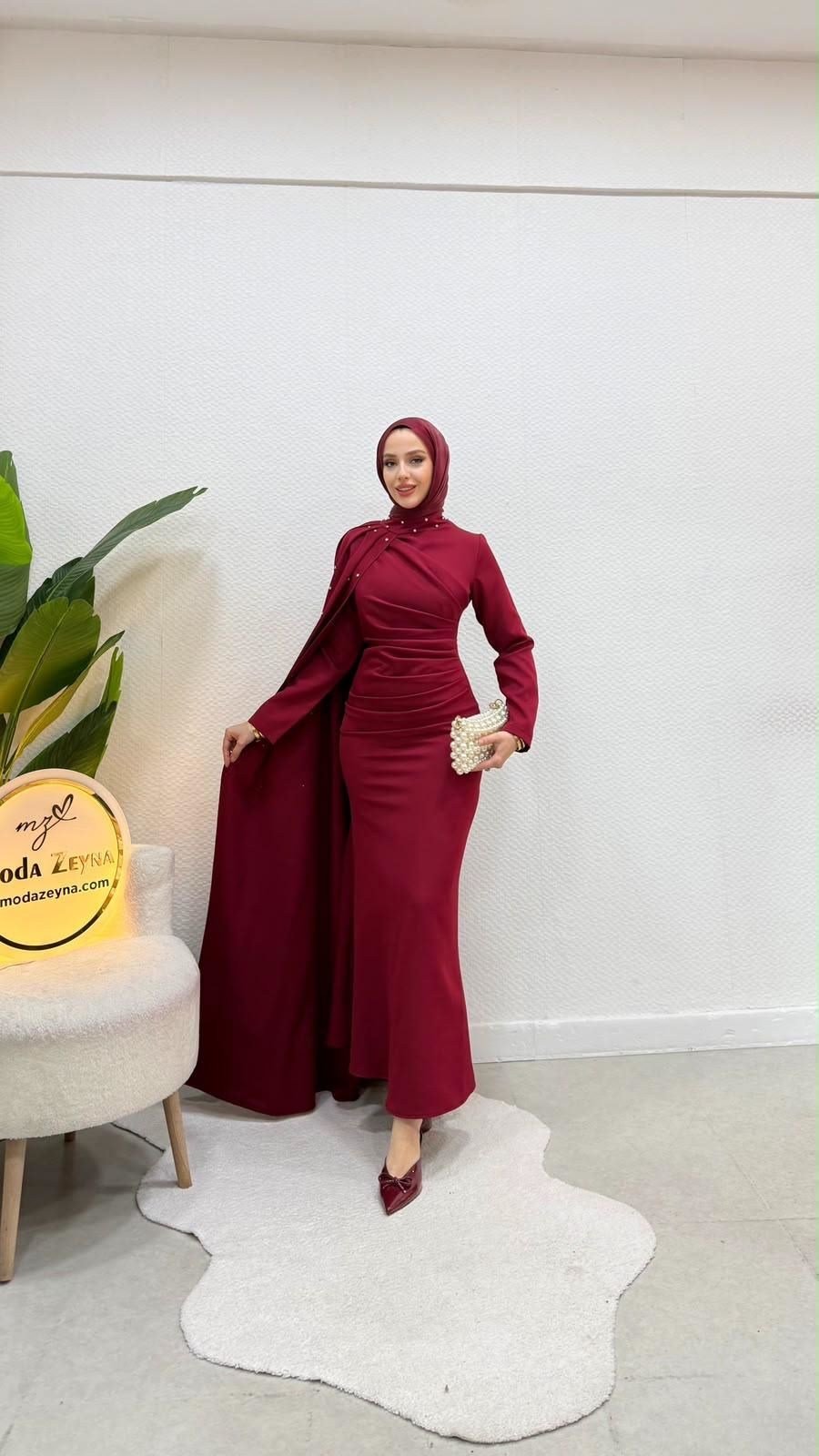 Dila Elbise Bordo