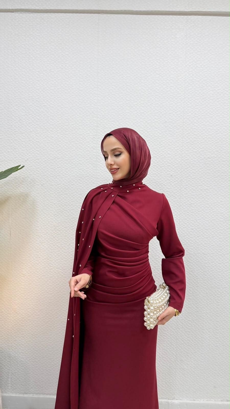 Dila Elbise Bordo