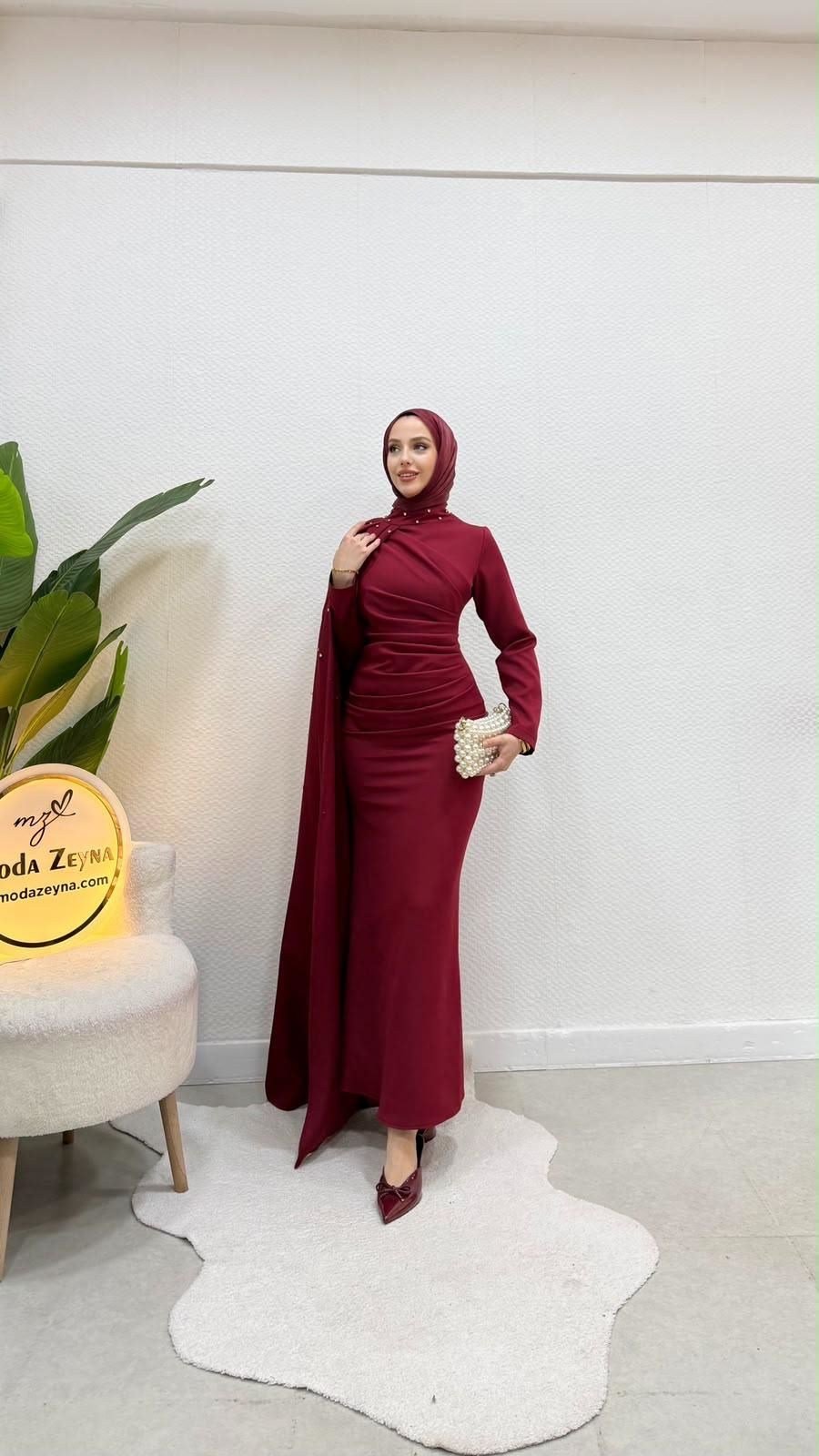Dila Elbise Bordo