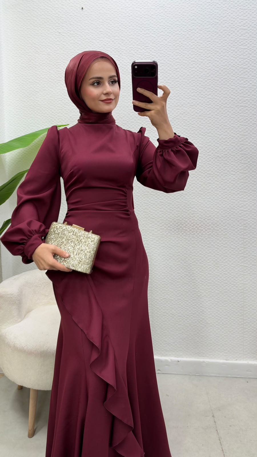 Diva Elbise Bordo 