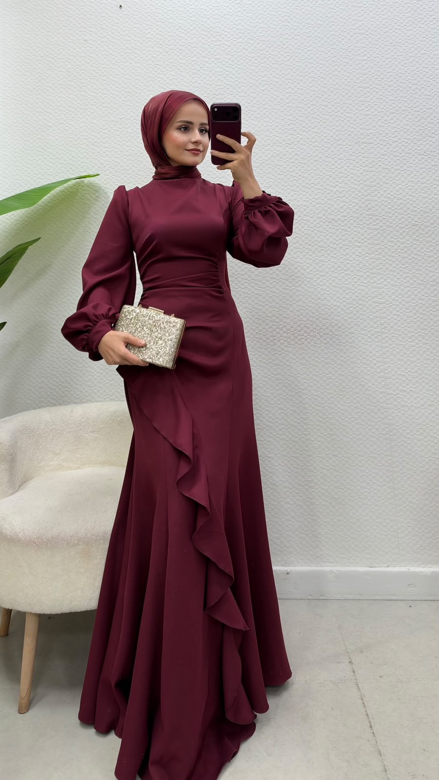 Diva Elbise Bordo 