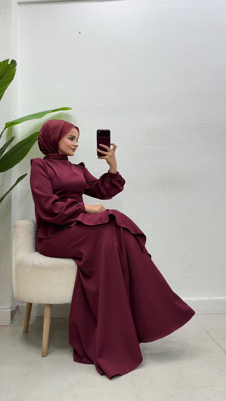 Diva Elbise Bordo 