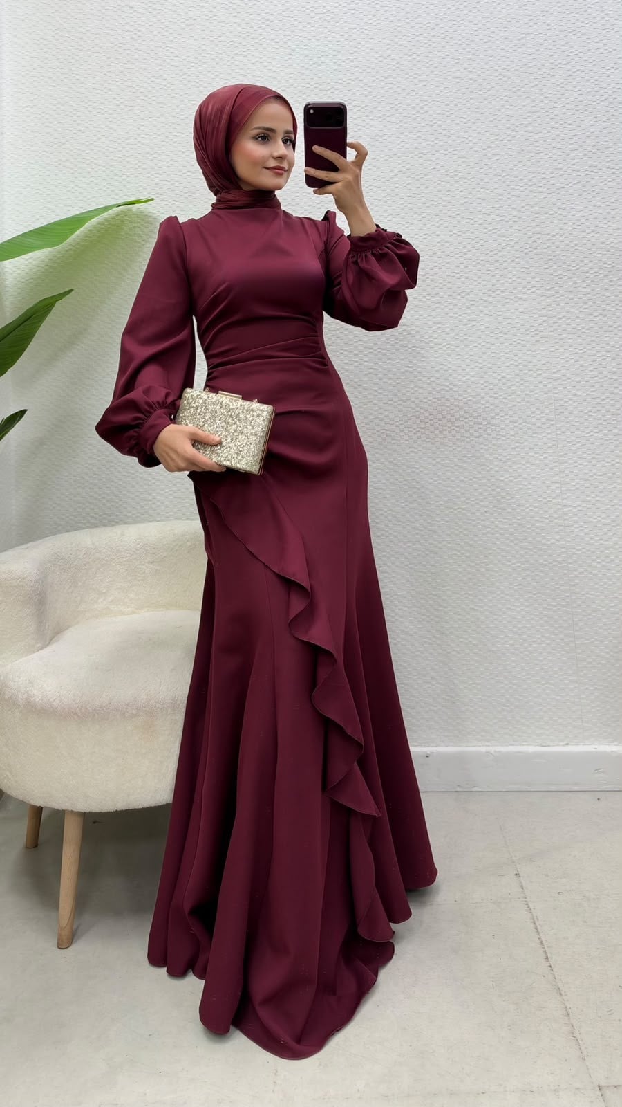 Diva Elbise Bordo 