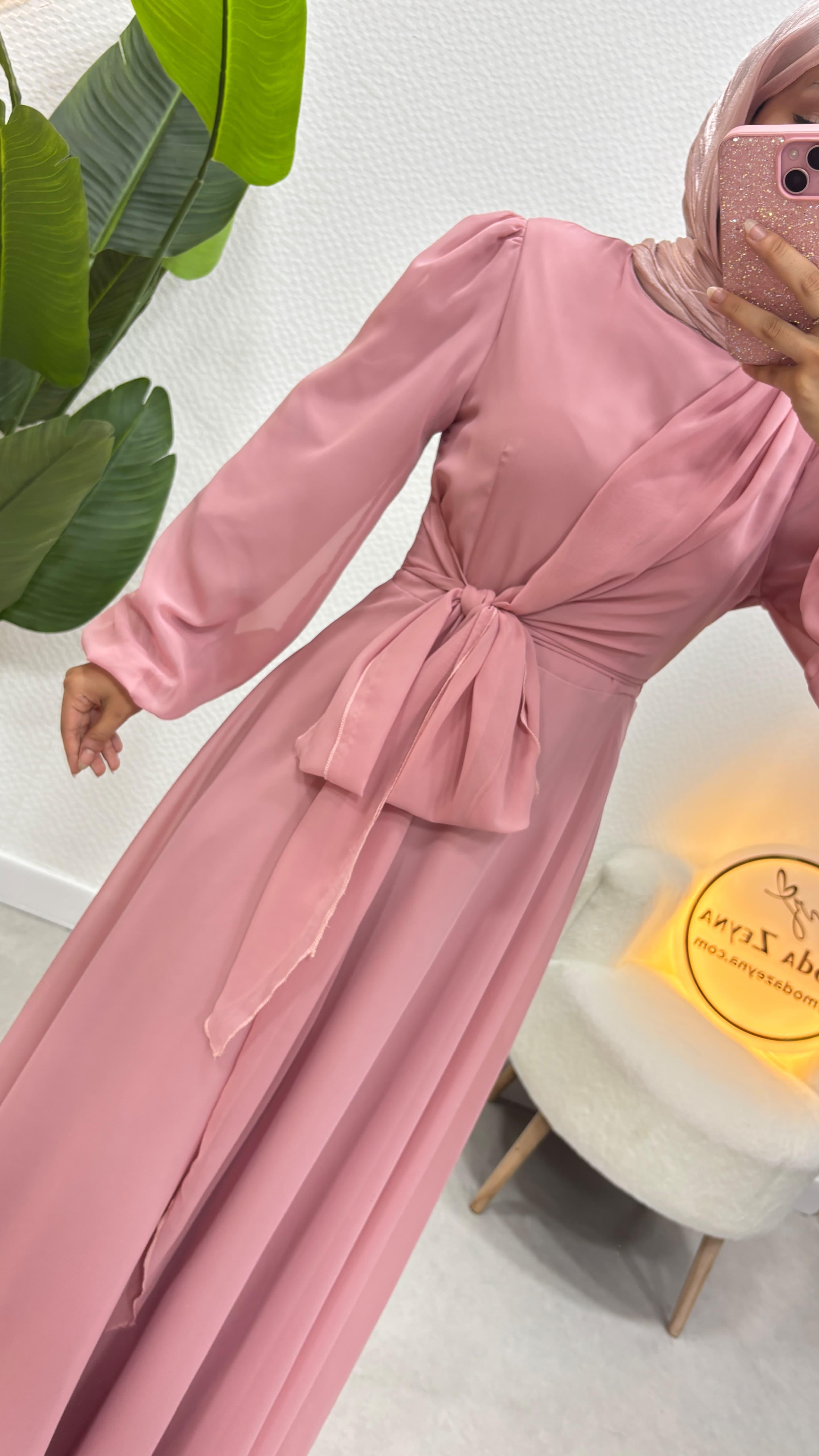 Elif Şifon Abiye Pembe 