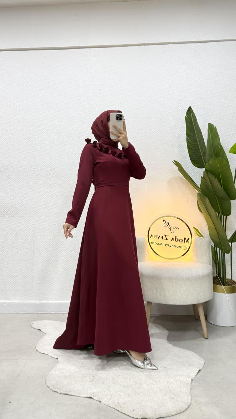 Gül Elbise Bordo 
