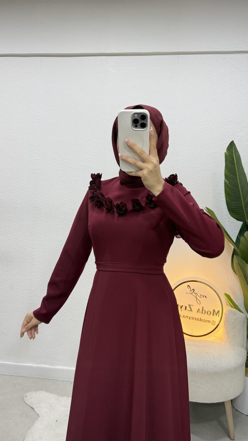 Gül Elbise Bordo 