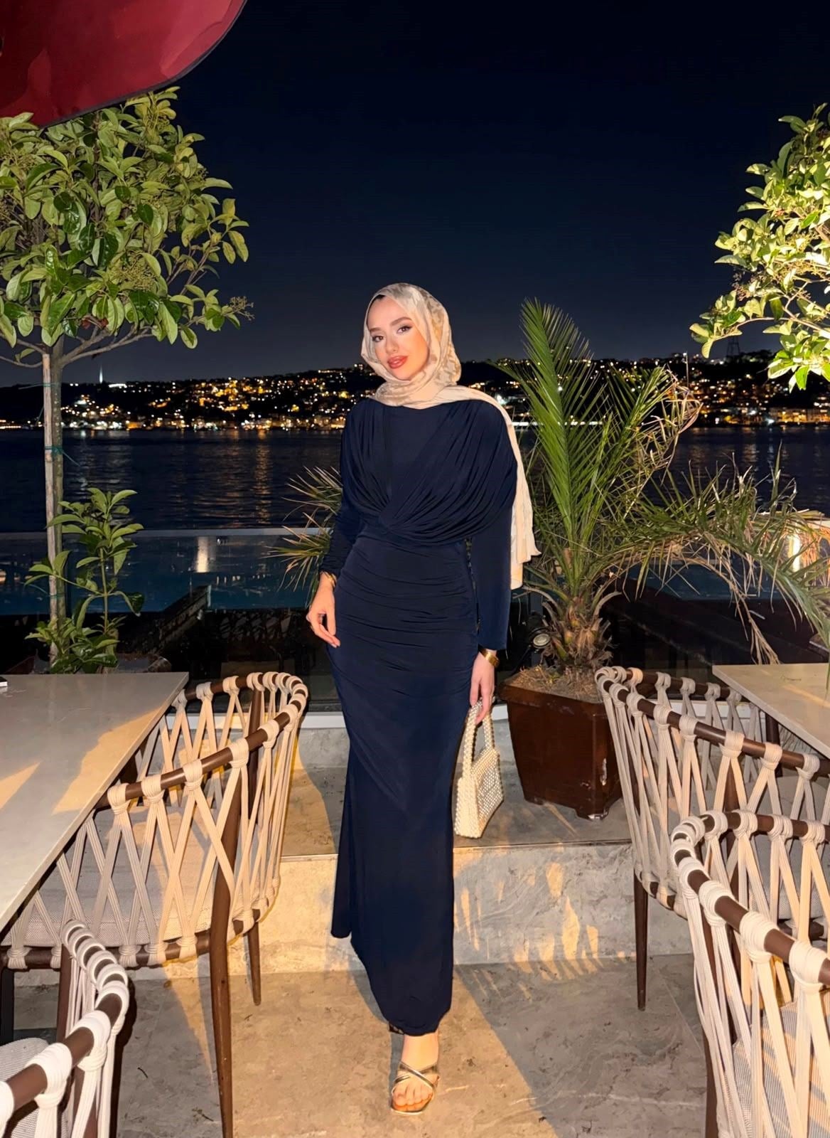 Leyla Elbise Lacivert 