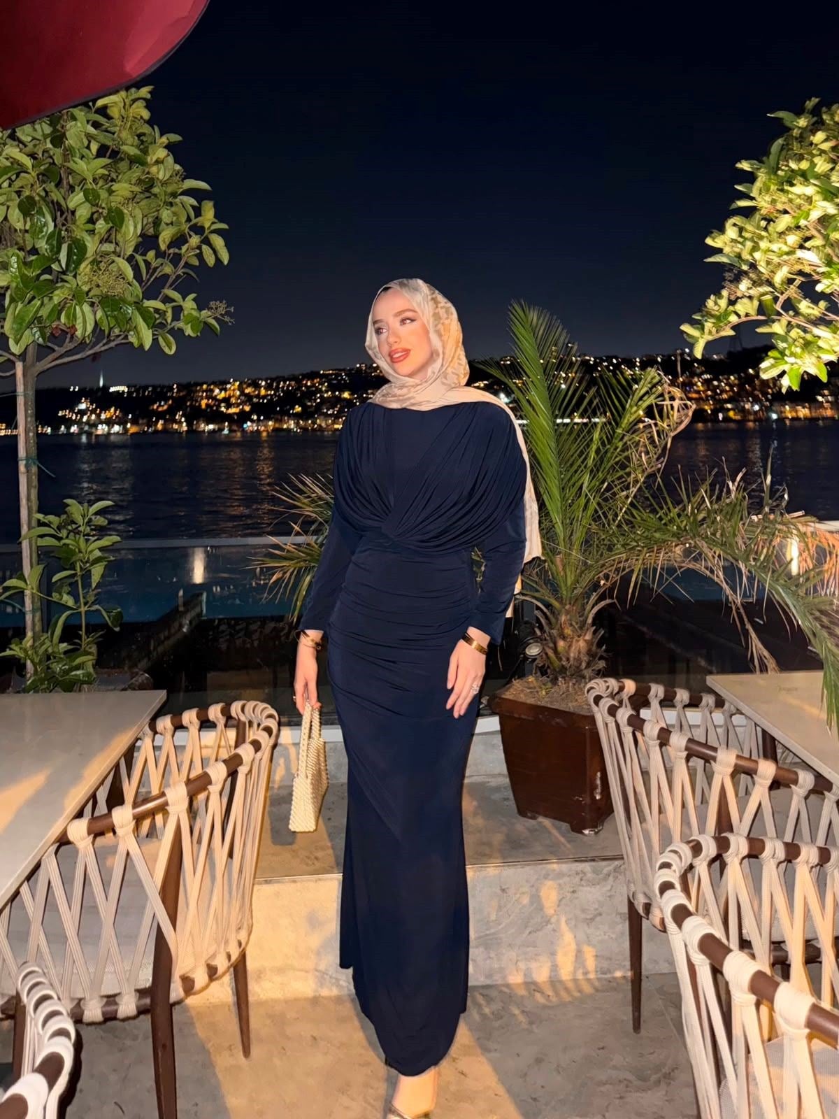 Leyla Elbise Lacivert 