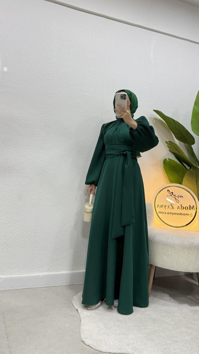 Luna Elbise Zümrüt Yeşili 