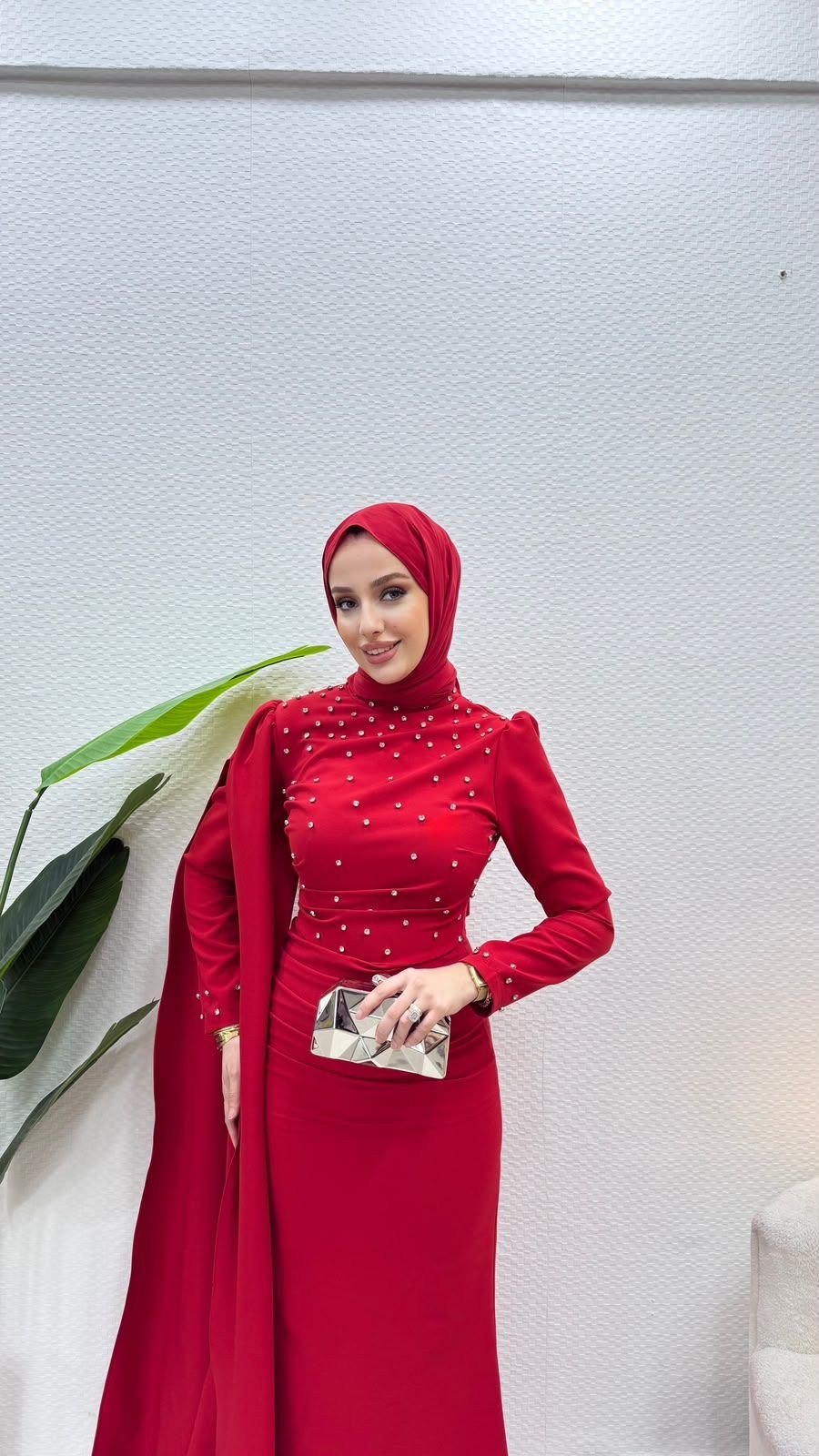 Perla Elbise Kırmızı