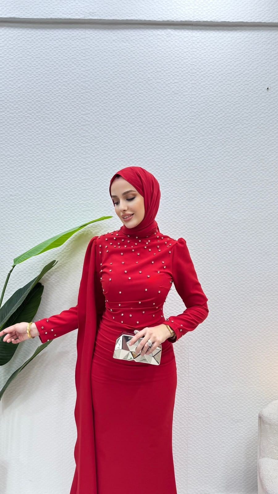 Perla Elbise Kırmızı