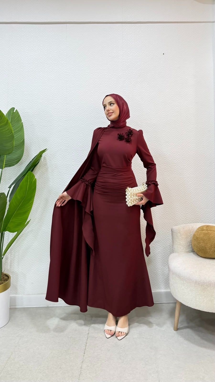 Yağmur Elbise Bordo 
