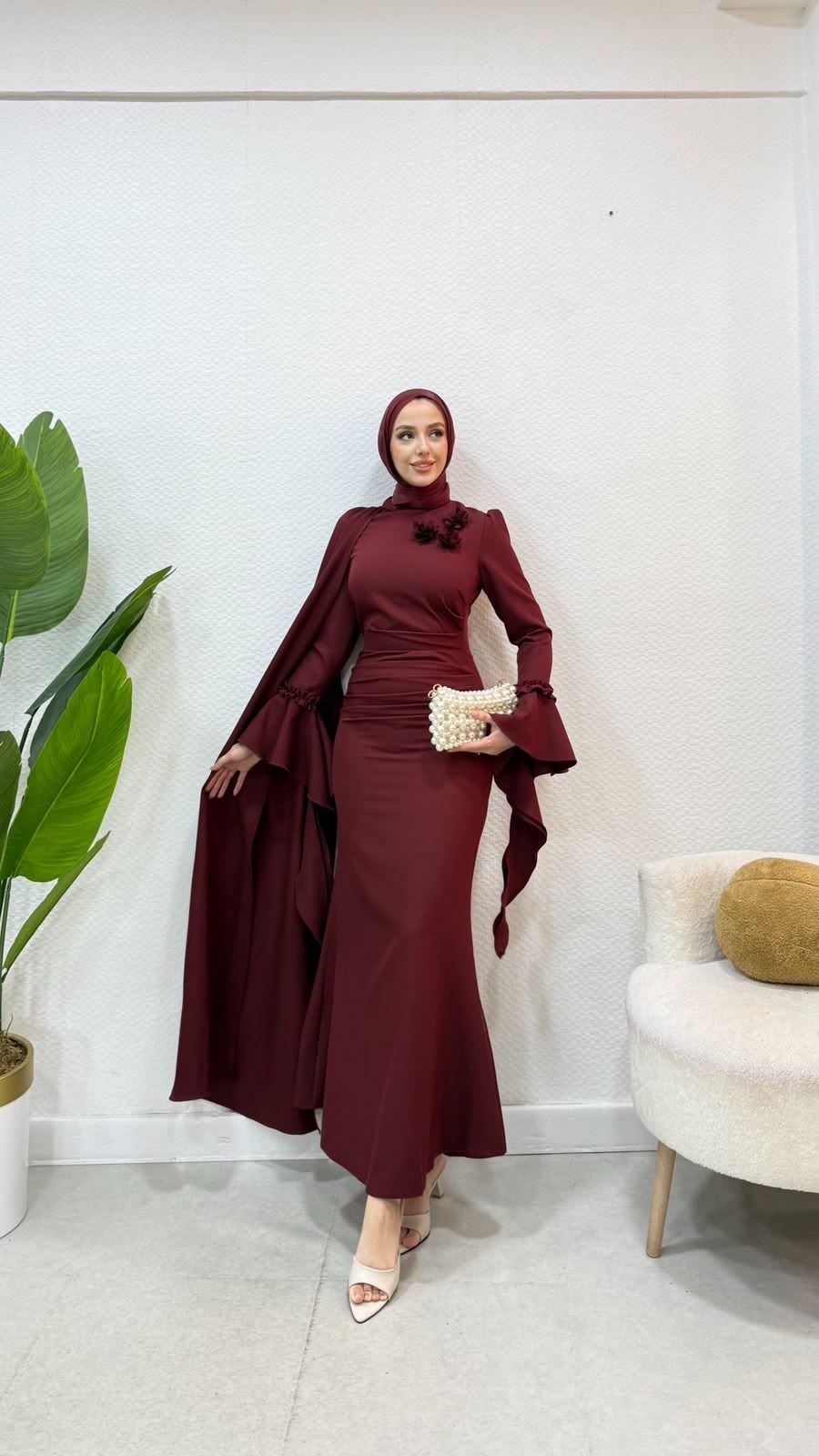 Yağmur Elbise Bordo 