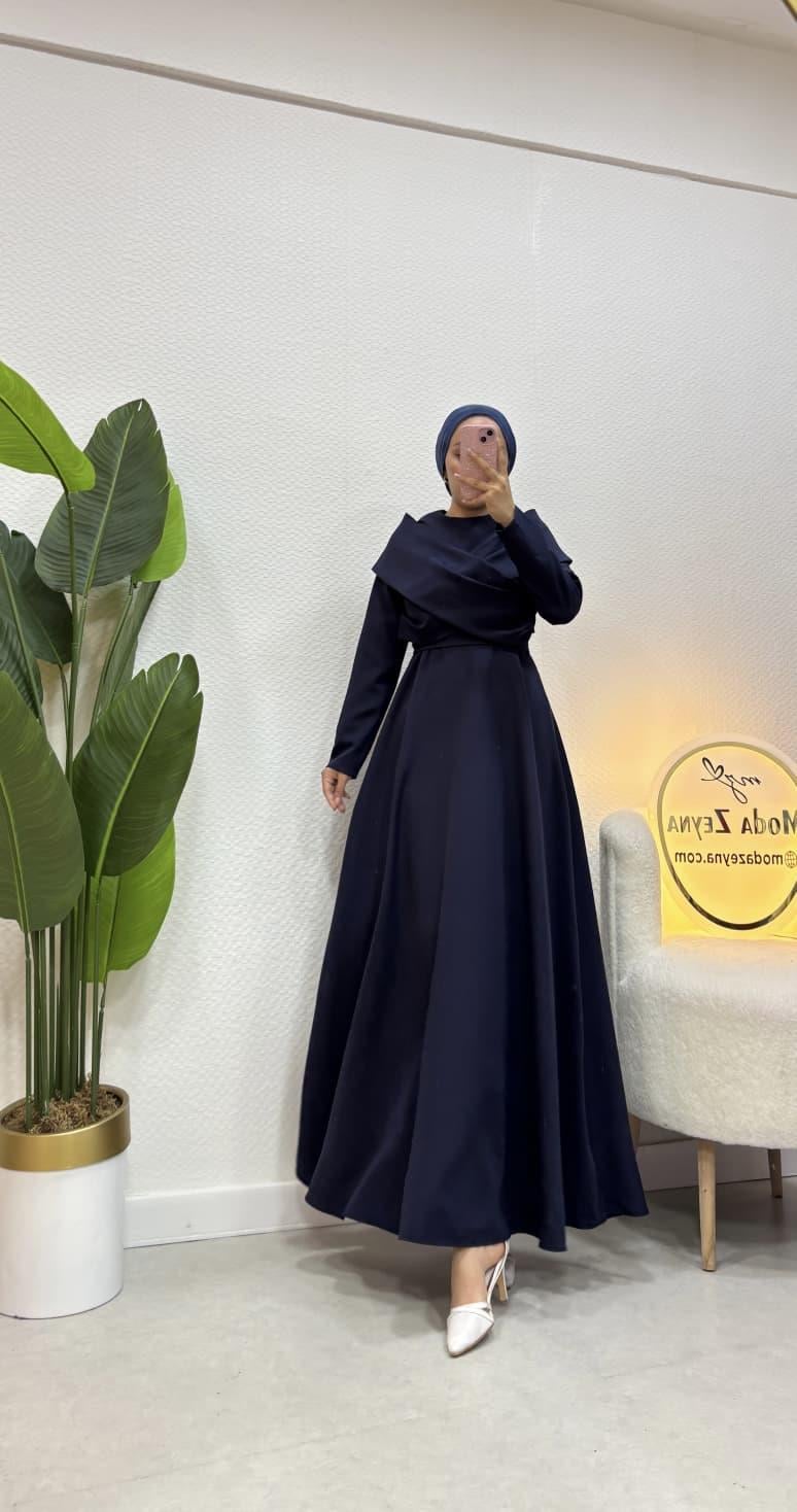 Zümra Elbise Lacivert 