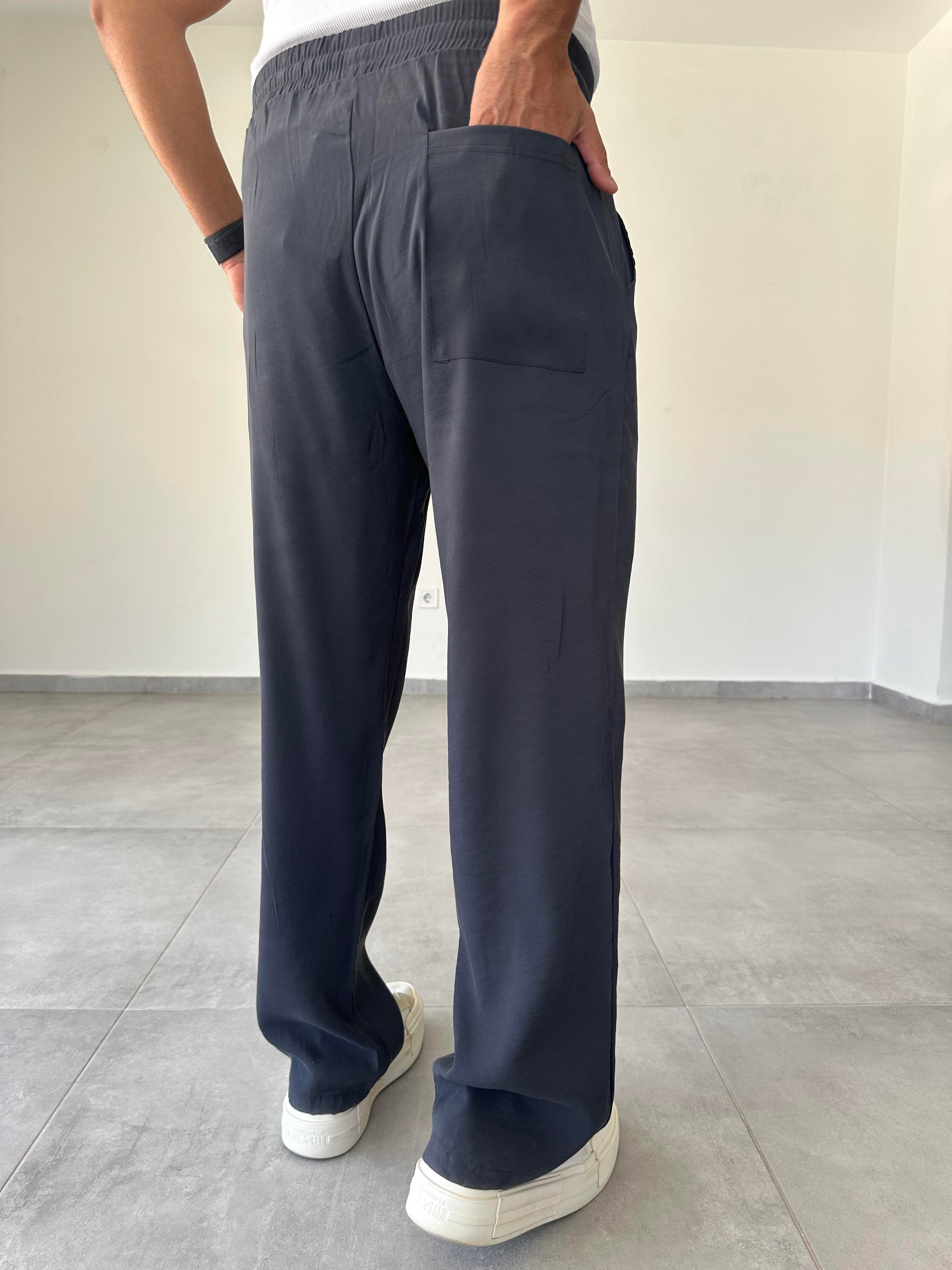 Antrasit Renk Modal Kumaş Baggy Pantolon