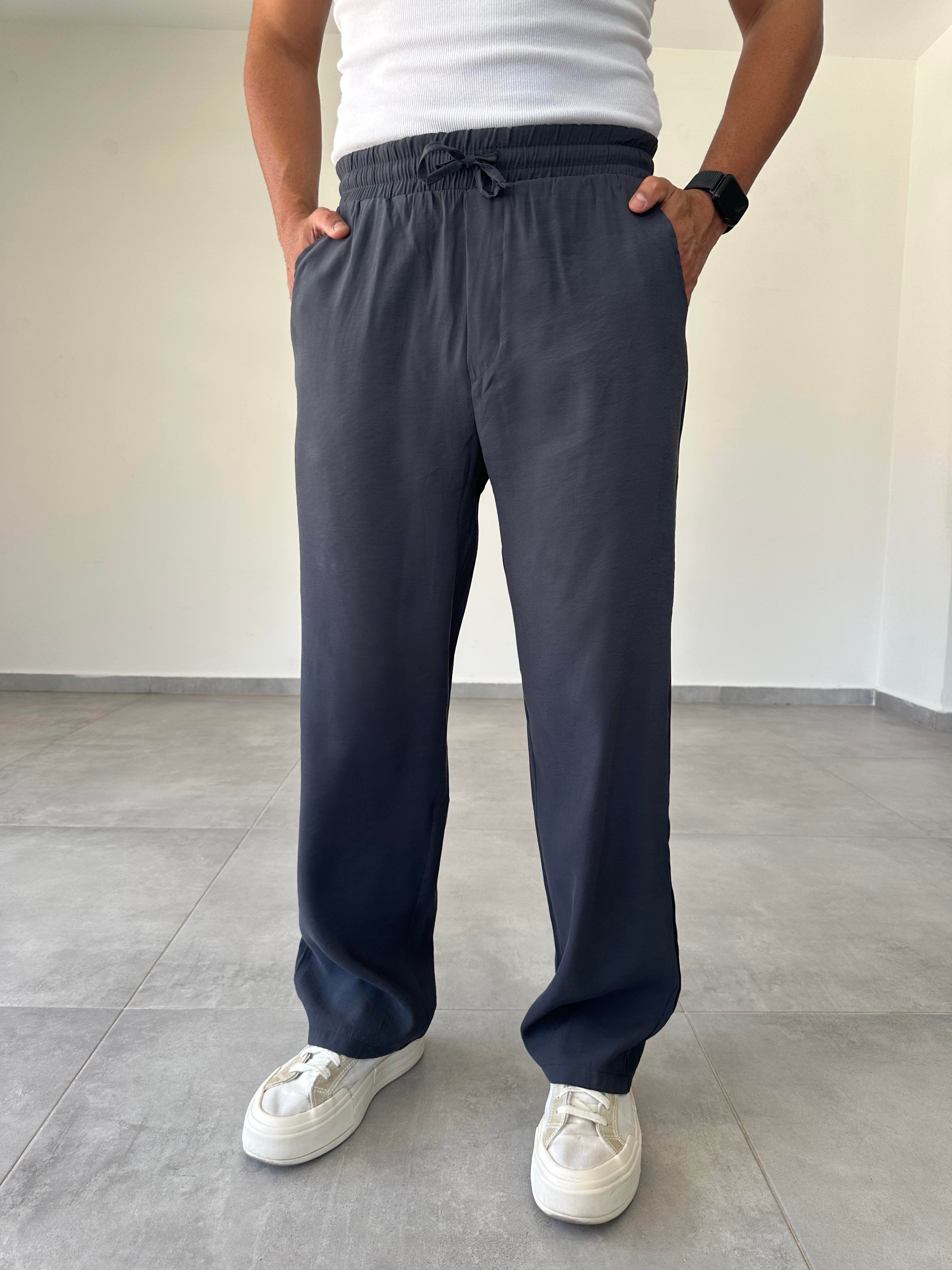 Antrasit Renk Modal Kumaş Baggy Pantolon