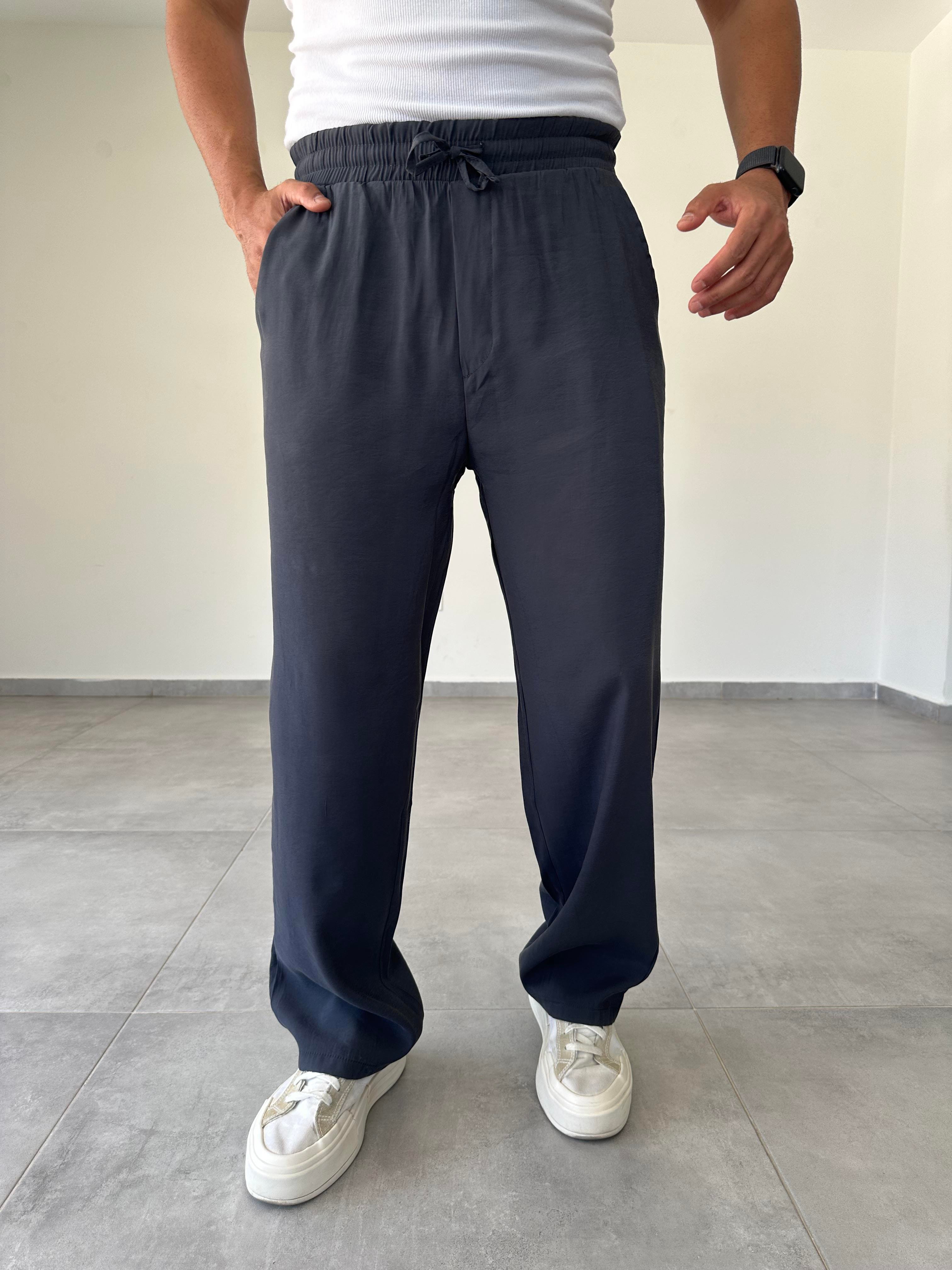 Antrasit Renk Modal Kumaş Baggy Pantolon