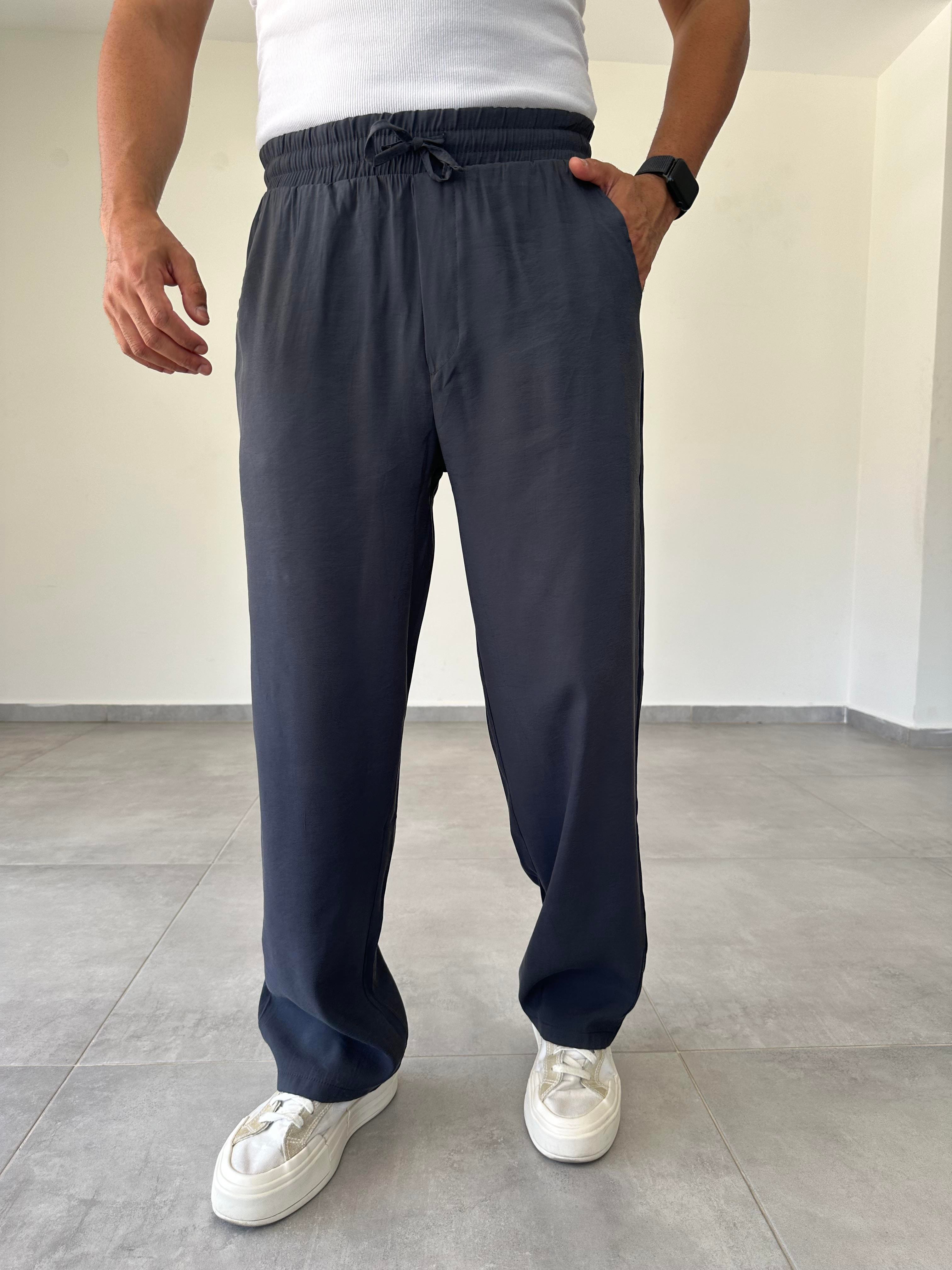 Antrasit Renk Modal Kumaş Baggy Pantolon