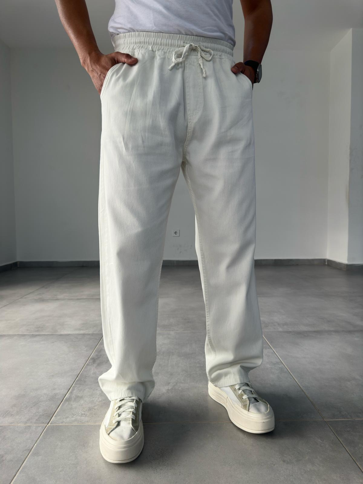 Confort Fit Ekru Renk Baggy Pantolon