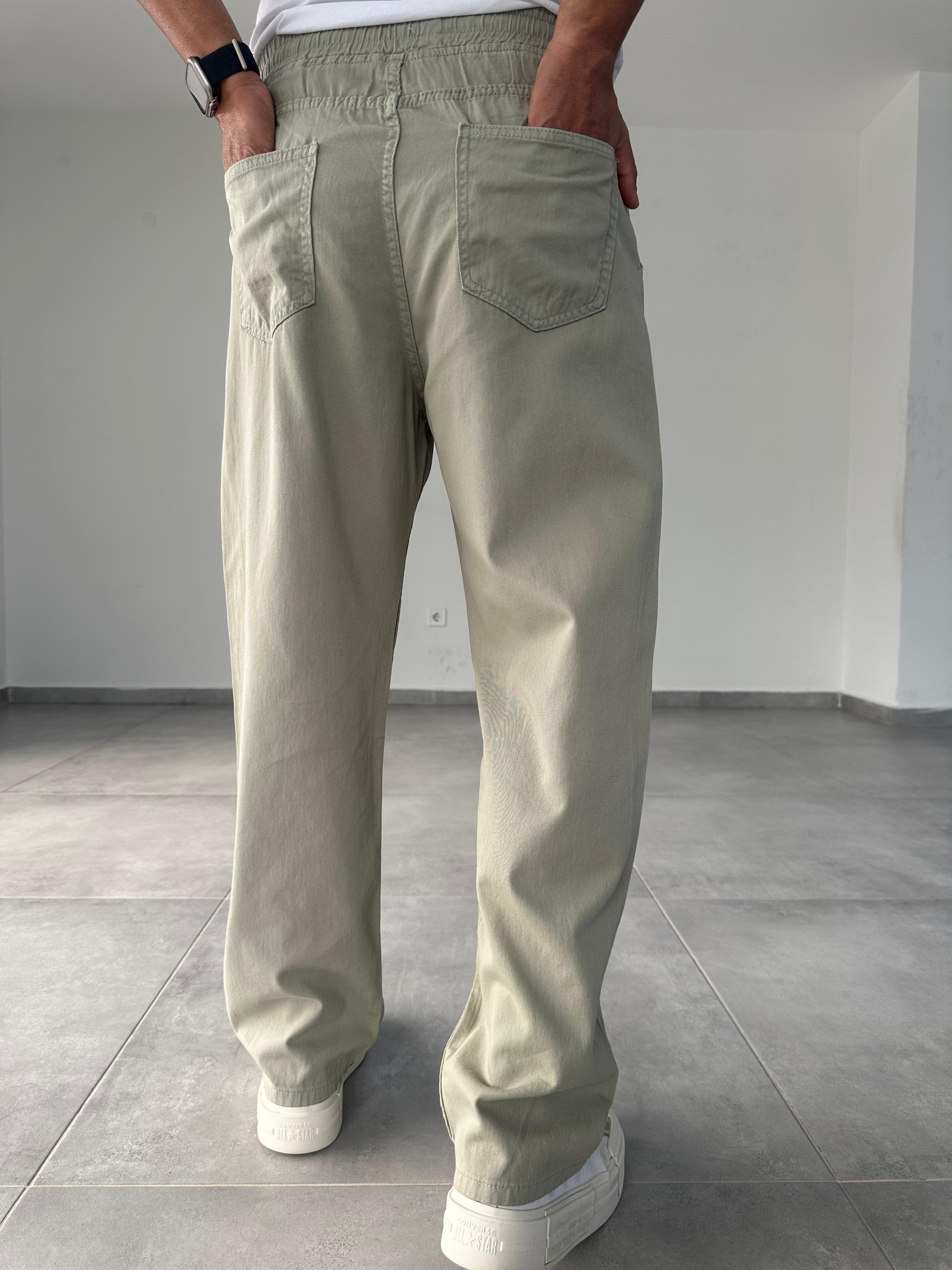 Confort Fit Haki Yeşil Baggy Pantolon