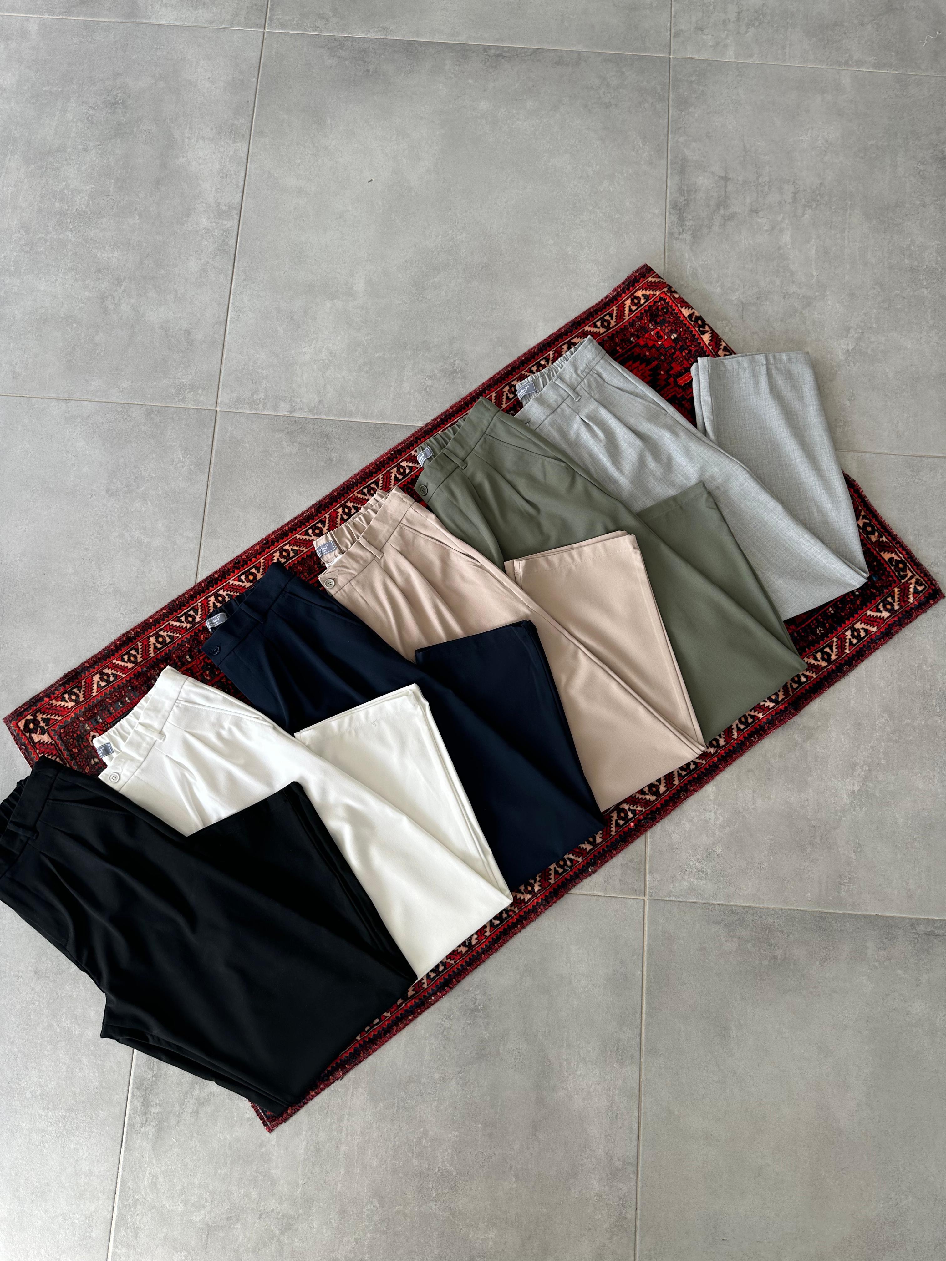 Gri Renk Basic Baggy Kumaş Pantolon