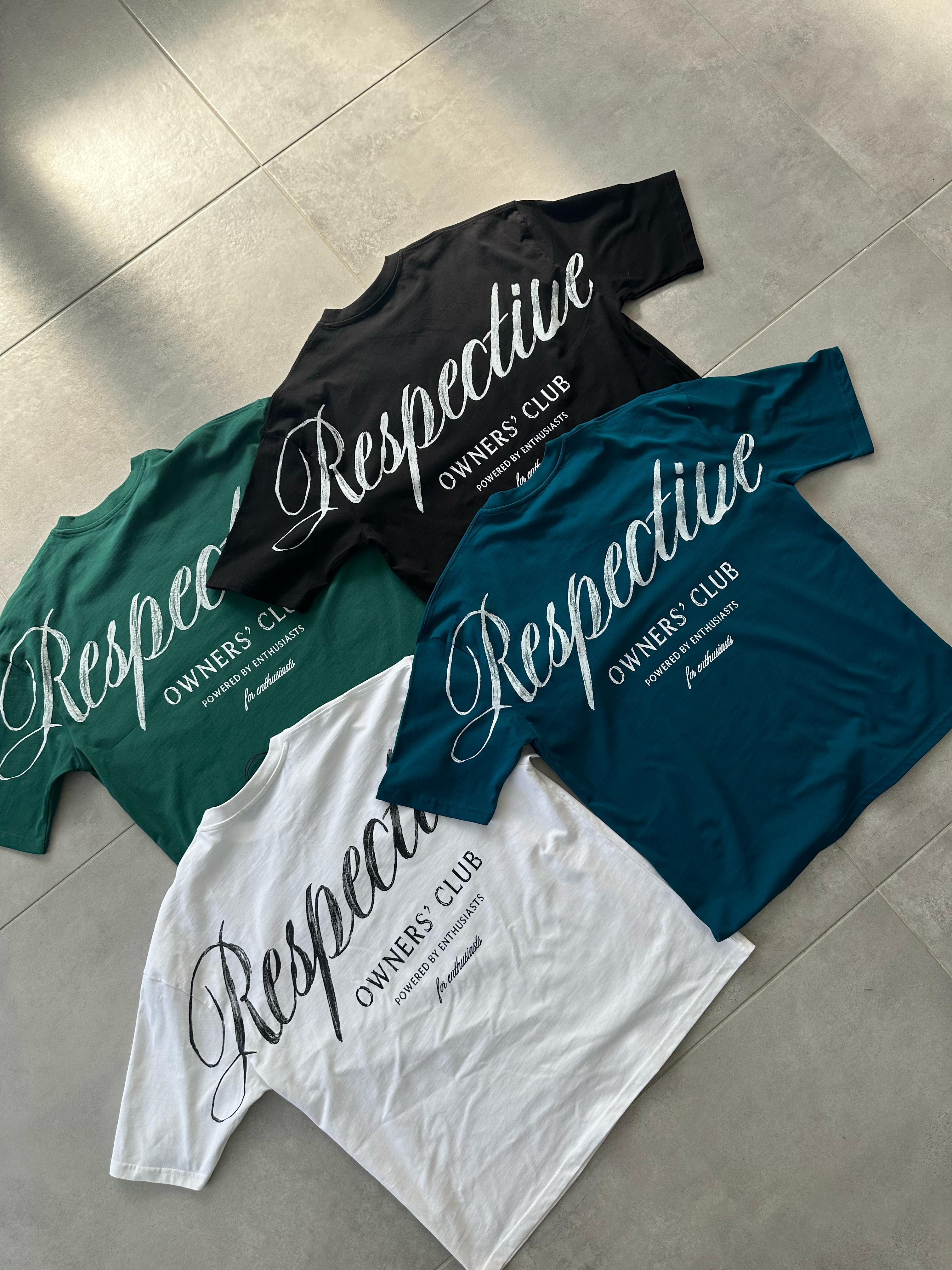Nefti Yeşili Respective Baskılı Oversize T-Shirt