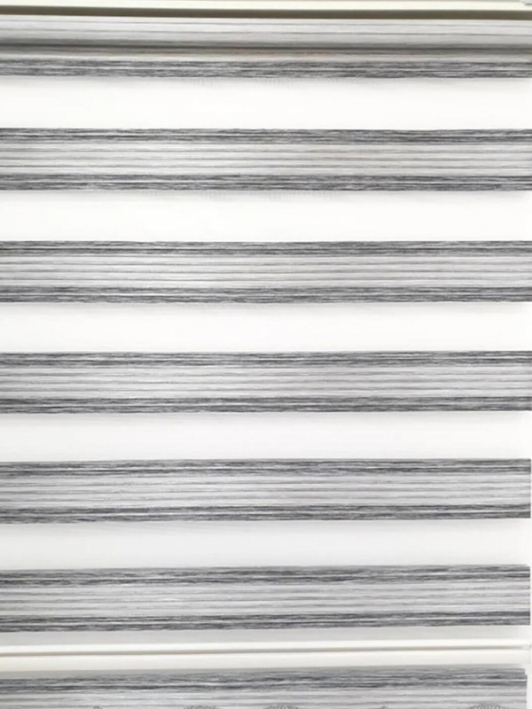 Geniş Pliseli Renk Geçişli Bambu-gri Zebra Stor Perde