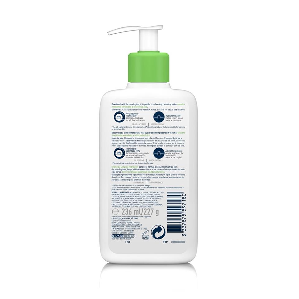 CeraVe Normal ve Kuru Ciltler için Nemlendiren Temizleyici 236 ml