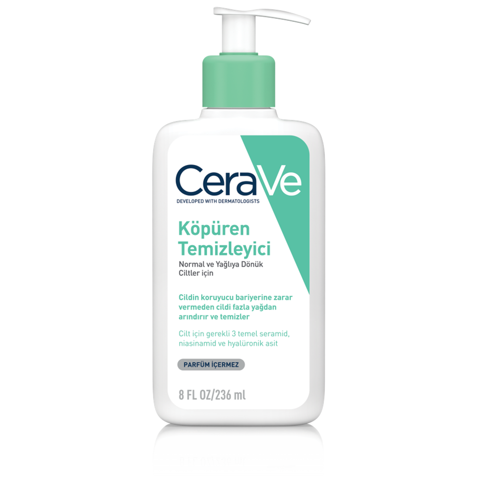 CeraVe Normalden Yağlıya Dönük Ciltler için Köpüren Temizleyici 236 ml