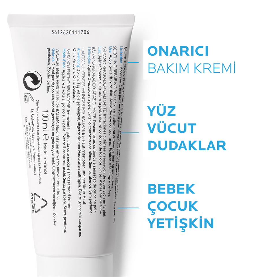 La Roche-Posay Cicaplast Baume B5 Onarıcı Bakım Kremi Tahriş Olmuş Ciltler 100 ml