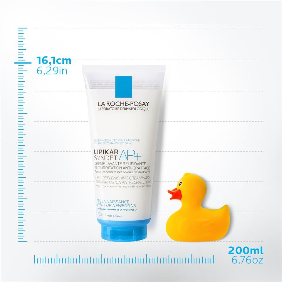 La Roche-Posay Lipikar Syndet AP+ Çok Kuru ve Atopiye Eğilim Gösterebilen Ciltler için Bebek, Çocuk, Yetişkin Vücut Yıkama Jeli 200 ml
