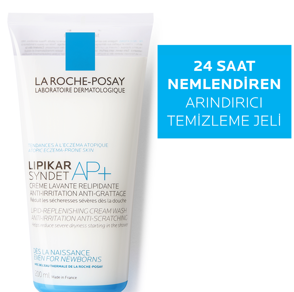 La Roche-Posay Lipikar Syndet AP+ Çok Kuru ve Atopiye Eğilim Gösterebilen Ciltler için Bebek, Çocuk, Yetişkin Vücut Yıkama Jeli 200 ml