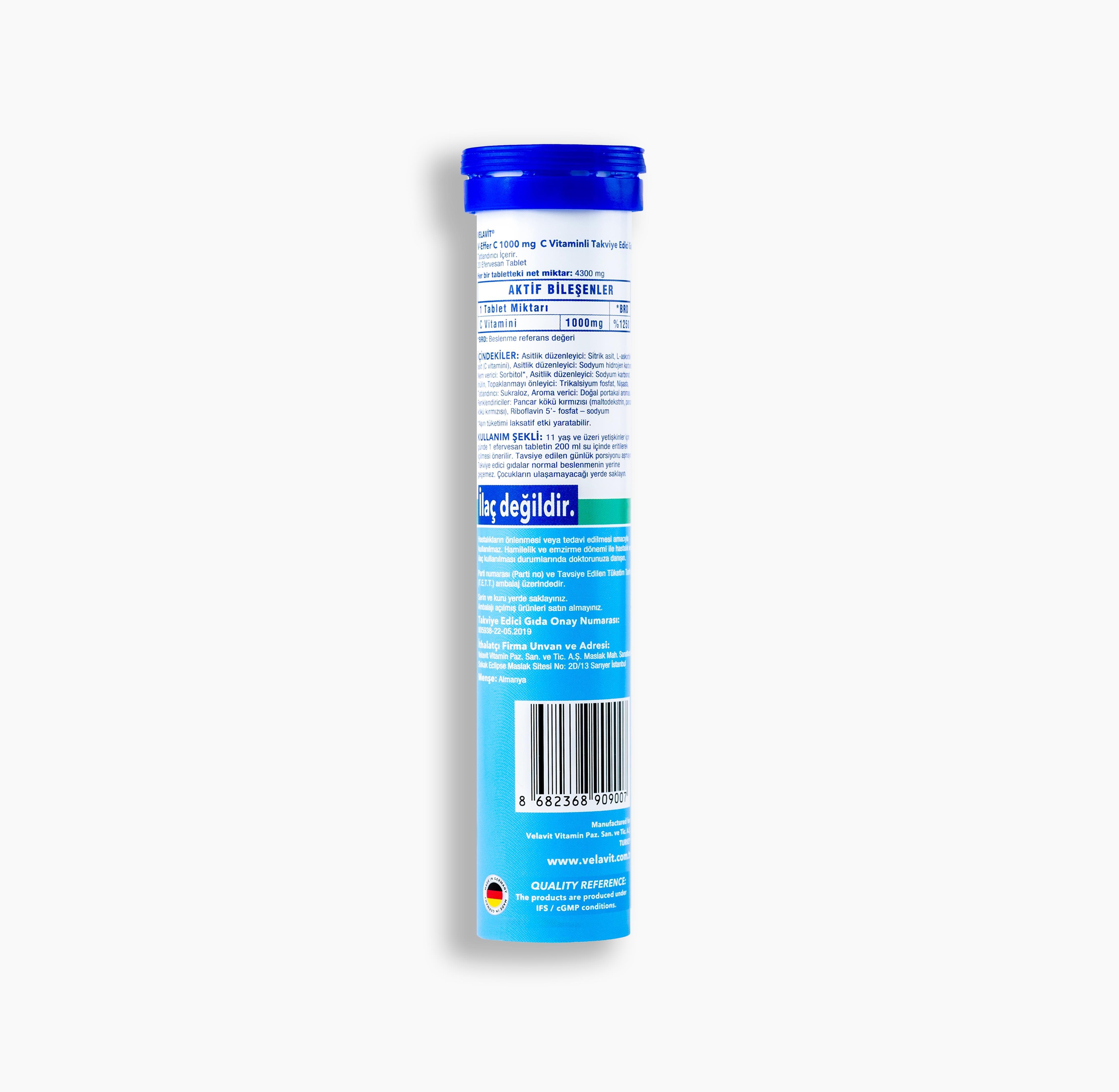 Velavit® V-Effer C 1000mg 20 Effervesan Tablet