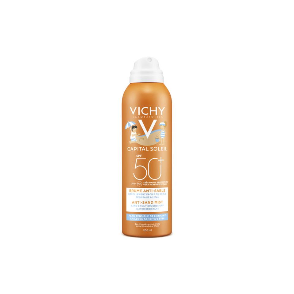 Vichy Ideal Soleil SPF50+ Kum Yapışmalarına Karşı Çocuklar için Yüksek Korumalı Güneş Spreyi 200 ml