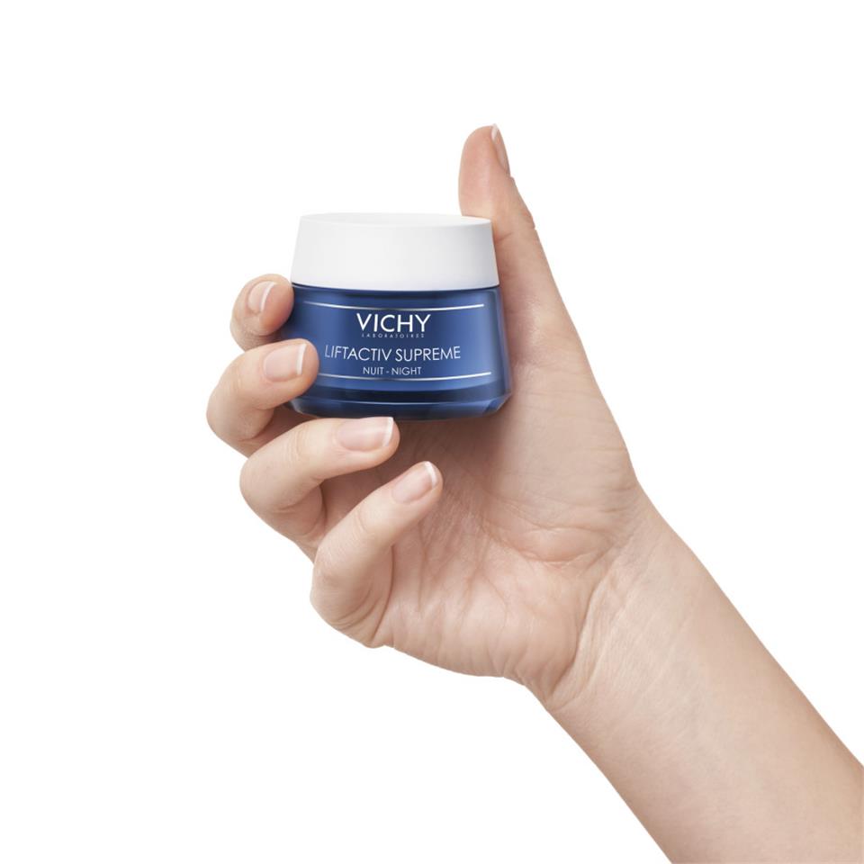 Vichy Liftactiv Supreme Tüm Ciltler için Yaşlanma Karşıtı Derin Kırışıklık Giderici Sıkılaştırıcı Gece Bakım Kremi 50 ml