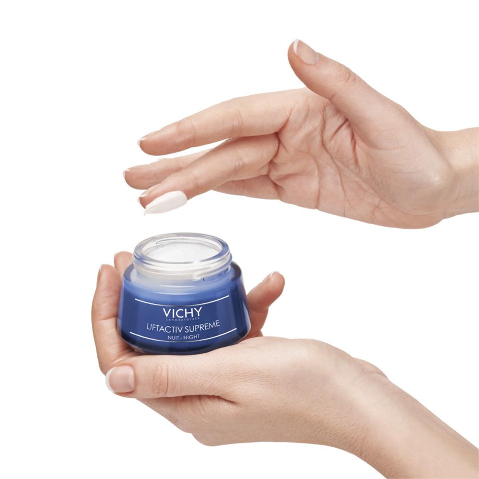 Vichy Liftactiv Supreme Tüm Ciltler için Yaşlanma Karşıtı Derin Kırışıklık Giderici Sıkılaştırıcı Gece Bakım Kremi 50 ml
