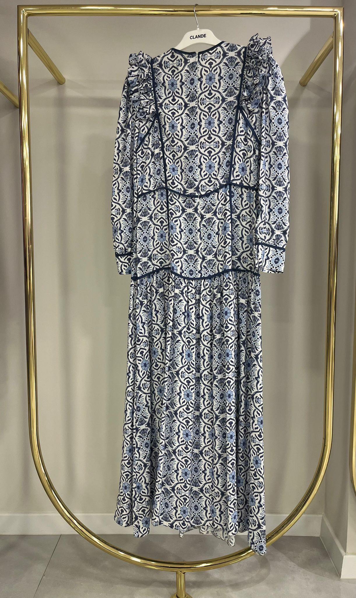 Kâhma Premium Kalite Mavi Elbise