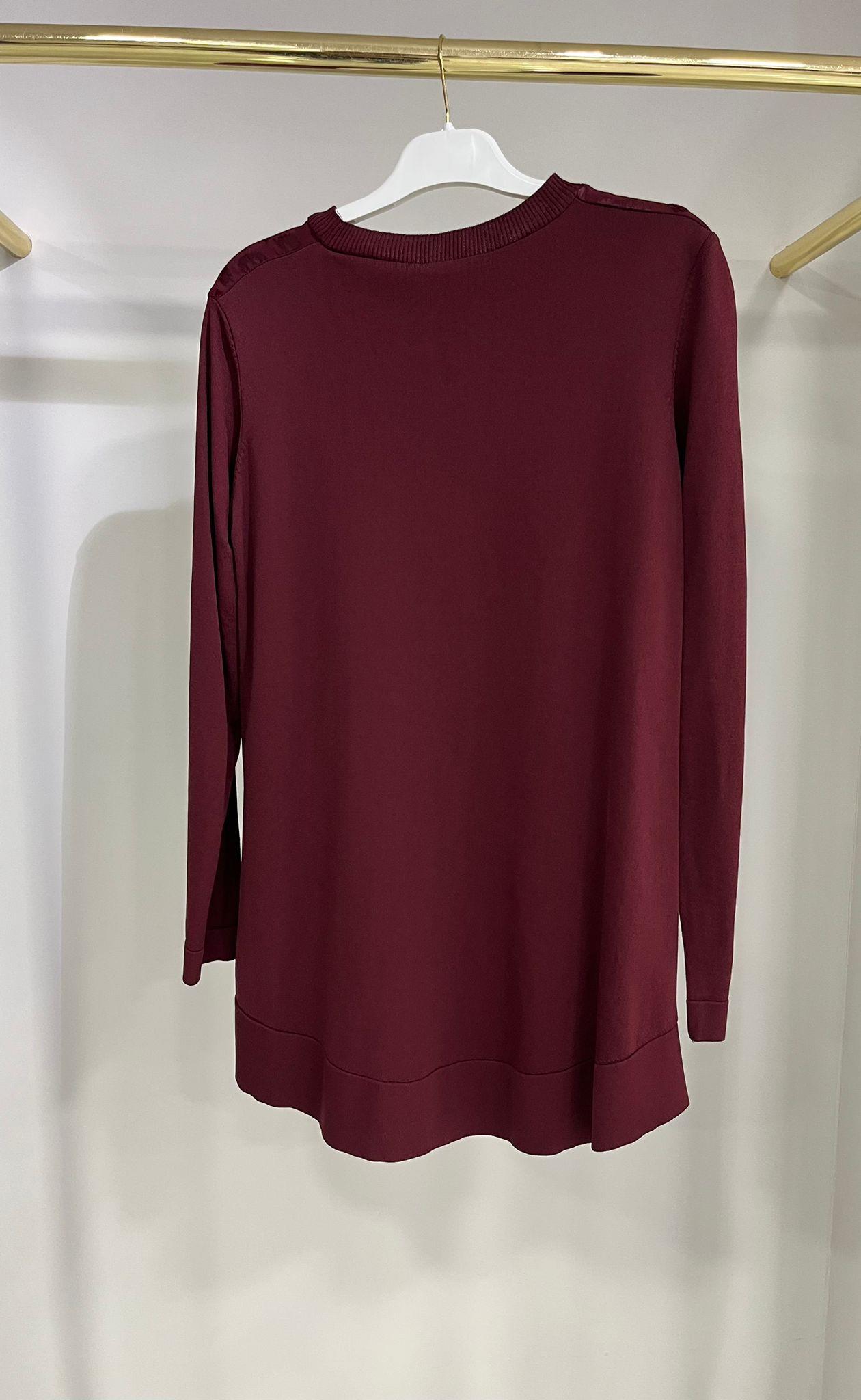 Nuss Leopar Desen Bordo Tunik