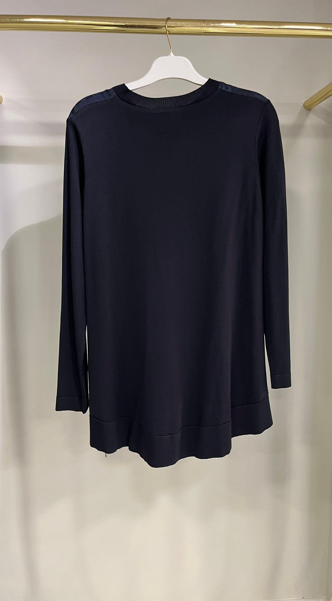 Nuss Leopar Desen Lacivert Tunik