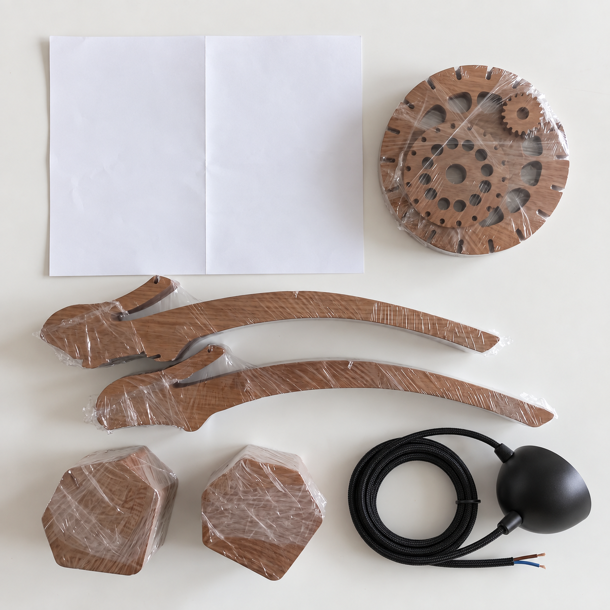 AVİZEDekoratif Ahşap Avize | Buket Tasarımlı - Ceviz Rengi3D Sergi