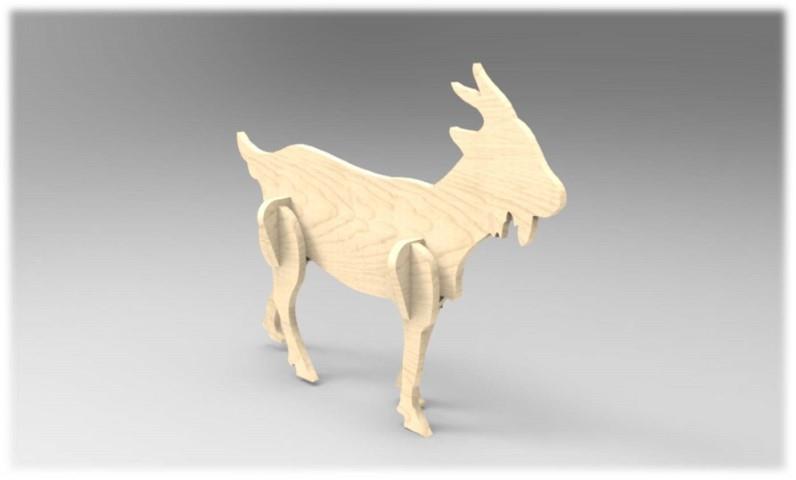 Basit Seviye Evcil HayvanlarMini Keçi Hayvan Maketi | Basit Seviye3D Sergi