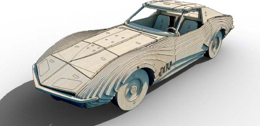 Corvette Stingray 69 Araba Maketi | Orta Seviye