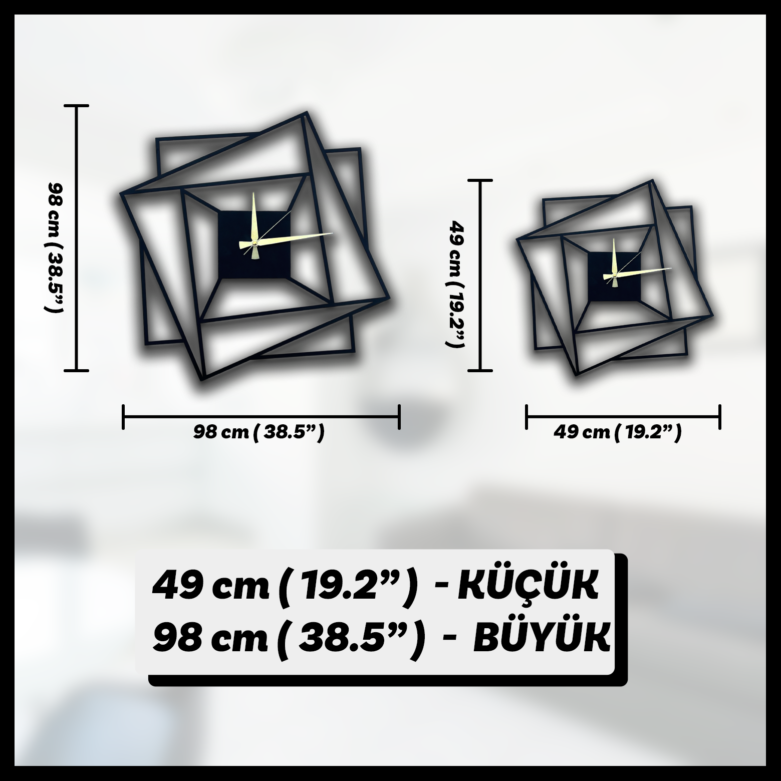 METAL SAATLERModern Metal Duvar Saati | Kareli3D Sergi